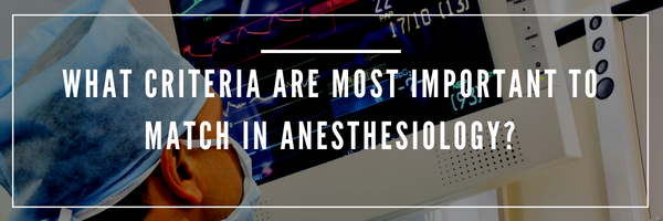 Anesthesia Residency Match