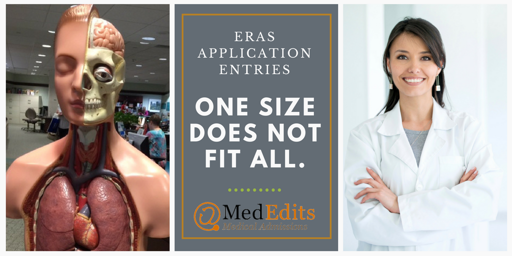 ERAS Application Experience Entries: One Size Does Not Fit All