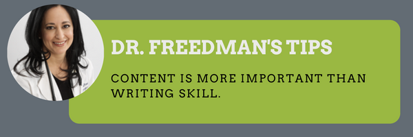 CONTENT IS MORE IMPORTANT THAN WRITING SKILL.