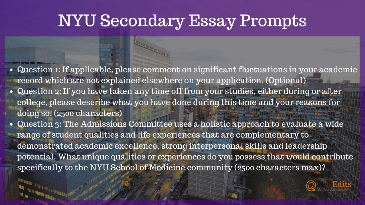 nyu med school secondary essays